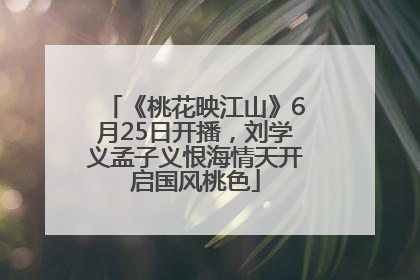 《桃花映江山》6月25日开播，刘学义孟子义恨海情天开启国风桃色