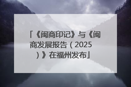 《闽商印记》与《闽商发展报告（2025）》在福州发布