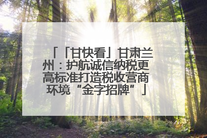 「甘快看」甘肃兰州：护航诚信纳税更高标准打造税收营商环境“金字招牌”