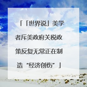 「世界说」美学者斥美政府关税政策反复无常正在制造“经济创伤”