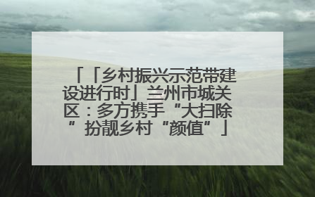 「乡村振兴示范带建设进行时」兰州市城关区：多方携手“大扫除”扮靓乡村“颜值”
