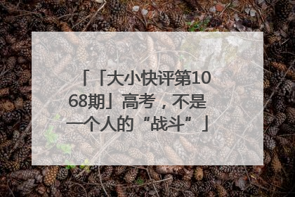 「大小快评第1068期」高考，不是一个人的“战斗”