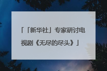 「新华社」专家研讨电视剧《无尽的尽头》