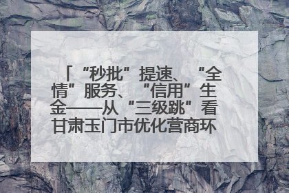 “秒批”提速、“全情”服务、“信用”生金——从“三级跳”看甘肃玉门市优化营商环境的进阶之路