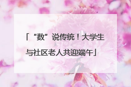 “数”说传统！大学生与社区老人共迎端午