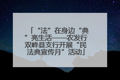 “法”在身边“典”亮生活——农发行双峰县支行开展“民法典宣传月”活动