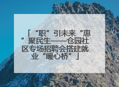 “职”引未来“惠”聚民生——仓园社区专场招聘会搭建就业“暖心桥”