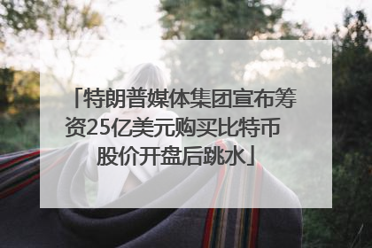 特朗普媒体集团宣布筹资25亿美元购买比特币 股价开盘后跳水