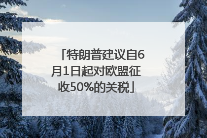 特朗普建议自6月1日起对欧盟征收50%的关税