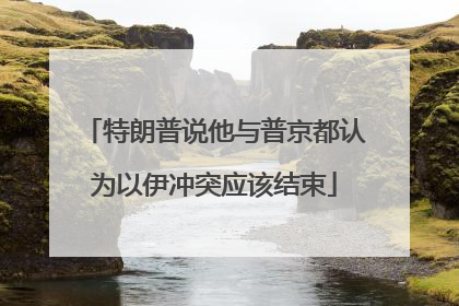 特朗普说他与普京都认为以伊冲突应该结束