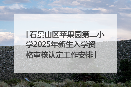石景山区苹果园第二小学2025年新生入学资格审核认定工作安排