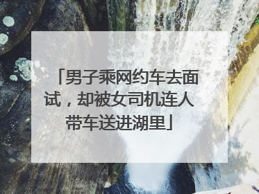 男子乘网约车去面试，却被女司机连人带车送进湖里