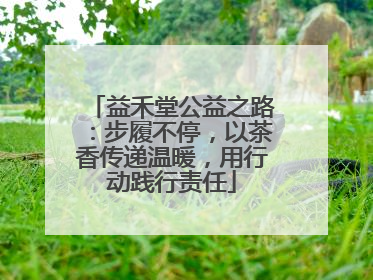 益禾堂公益之路：步履不停，以茶香传递温暖，用行动践行责任