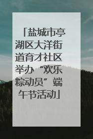 盐城市亭湖区大洋街道育才社区举办“欢乐粽动员”端午节活动