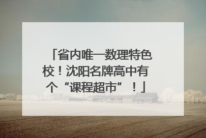 省内唯一数理特色校！沈阳名牌高中有个“课程超市”！