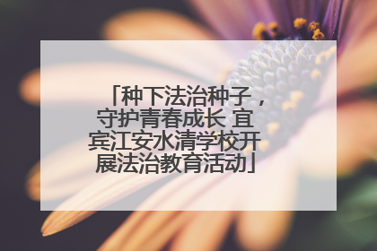 种下法治种子，守护青春成长 宜宾江安水清学校开展法治教育活动