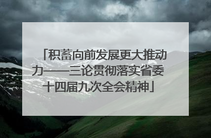 积蓄向前发展更大推动力——三论贯彻落实省委十四届九次全会精神