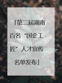 第二届湖南百名“国企工匠”人才宣传名单发布