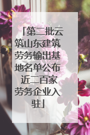 第二批云筑山东建筑劳务输出基地名单公布 近二百家劳务企业入驻