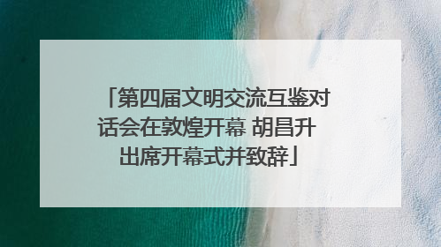 第四届文明交流互鉴对话会在敦煌开幕 胡昌升出席开幕式并致辞