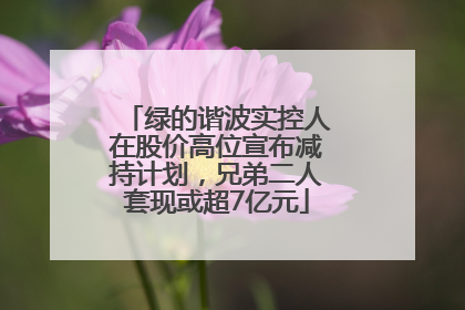 绿的谐波实控人在股价高位宣布减持计划，兄弟二人套现或超7亿元