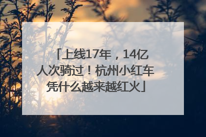 上线17年，14亿人次骑过！杭州小红车凭什么越来越红火