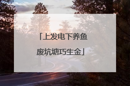 上发电下养鱼 废坑塘巧生金