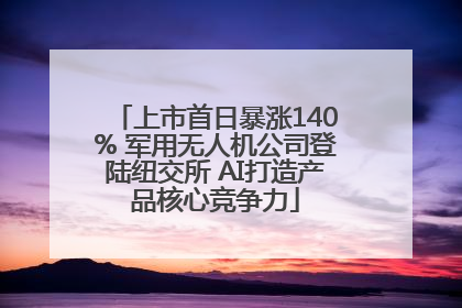上市首日暴涨140% 军用无人机公司登陆纽交所 AI打造产品核心竞争力