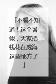不看不知道！这个暑假，大家把钱花在威海这些地方了