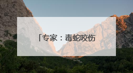 专家：毒蛇咬伤牙痕通常为2个，被咬后尽可能记清蛇特征或拍照
