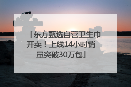 东方甄选自营卫生巾开卖！上线14小时销量突破30万包