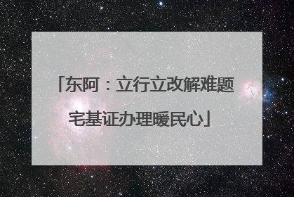 东阿：立行立改解难题 宅基证办理暖民心