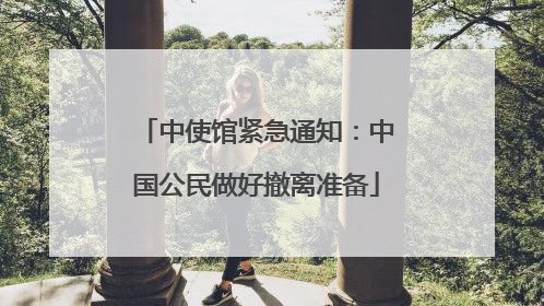 中使馆紧急通知：中国公民做好撤离准备
