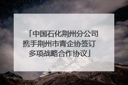 中国石化荆州分公司携手荆州市青企协签订多项战略合作协议