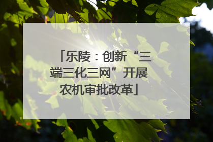 乐陵：创新“三端三化三网”开展农机审批改革