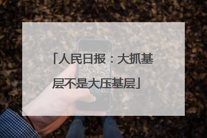 人民日报：大抓基层不是大压基层