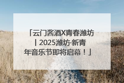 云门酱酒X青春潍坊丨2025潍坊·新青年音乐节即将启幕！