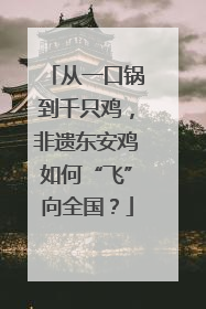 从一口锅到千只鸡，非遗东安鸡如何“飞”向全国？