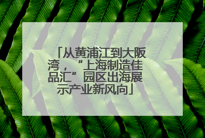 从黄浦江到大阪湾，“上海制造佳品汇”园区出海展示产业新风向