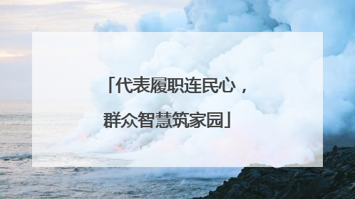 代表履职连民心，群众智慧筑家园