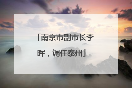 南京市副市长李晖，调任泰州