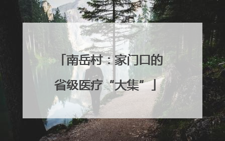 南岳村：家门口的省级医疗“大集”