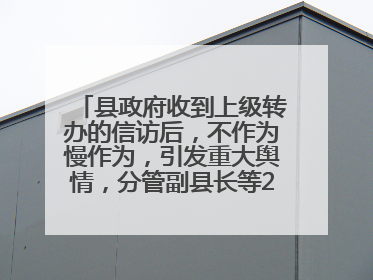 县政府收到上级转办的信访后，不作为慢作为，引发重大舆情，分管副县长等25人被处理