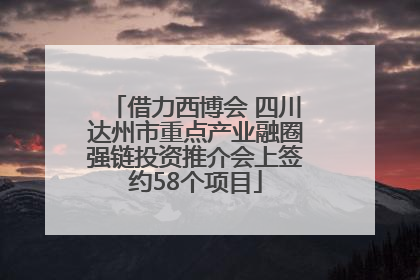 借力西博会 四川达州市重点产业融圈强链投资推介会上签约58个项目