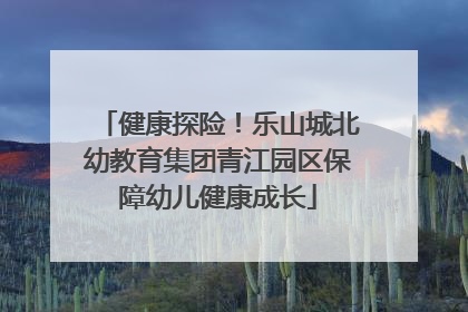 健康探险！乐山城北幼教育集团青江园区保障幼儿健康成长