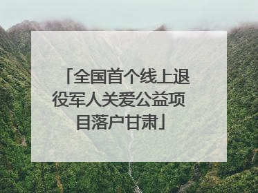 全国首个线上退役军人关爱公益项目落户甘肃