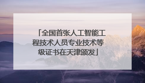 全国首张人工智能工程技术人员专业技术等级证书在天津颁发