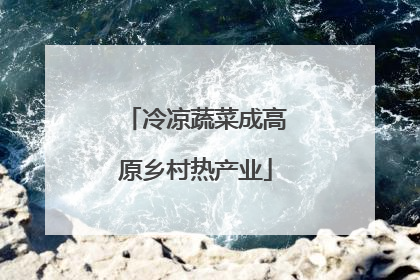 冷凉蔬菜成高原乡村热产业