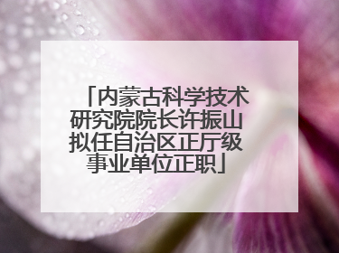 内蒙古科学技术研究院院长许振山拟任自治区正厅级事业单位正职