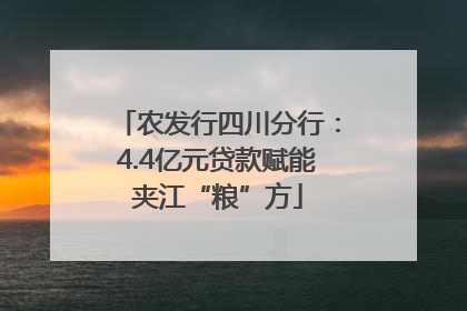 农发行四川分行：4.4亿元贷款赋能夹江“粮”方